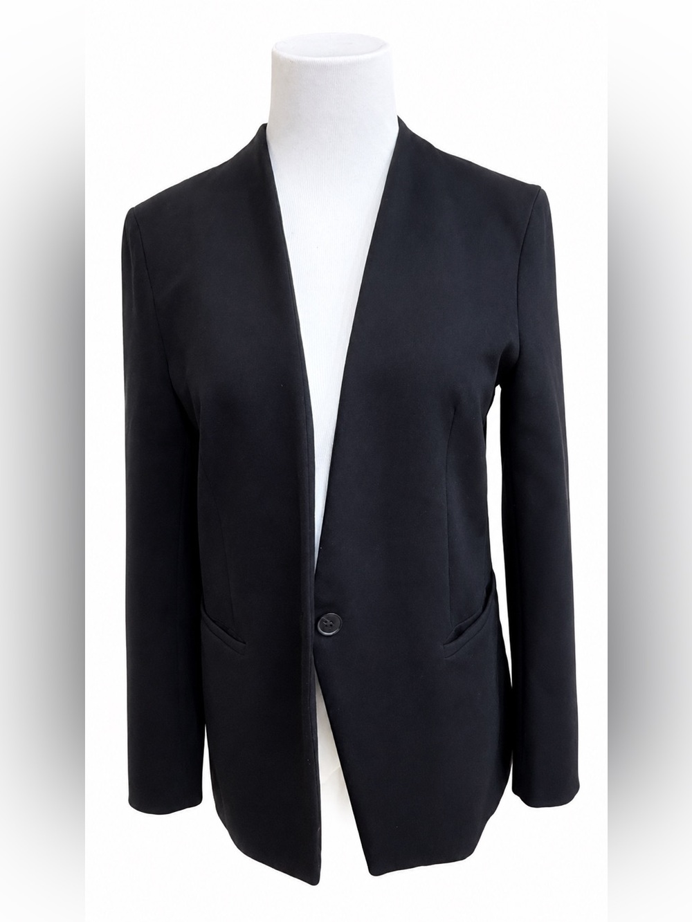 SPANX Black Open-Front Single-Button Blazer XS